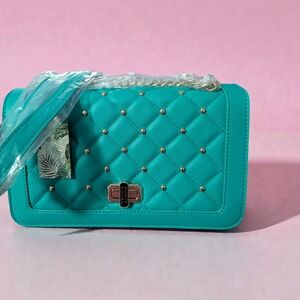 Badgley Mischka Crossbody With Studs Green (NWT)